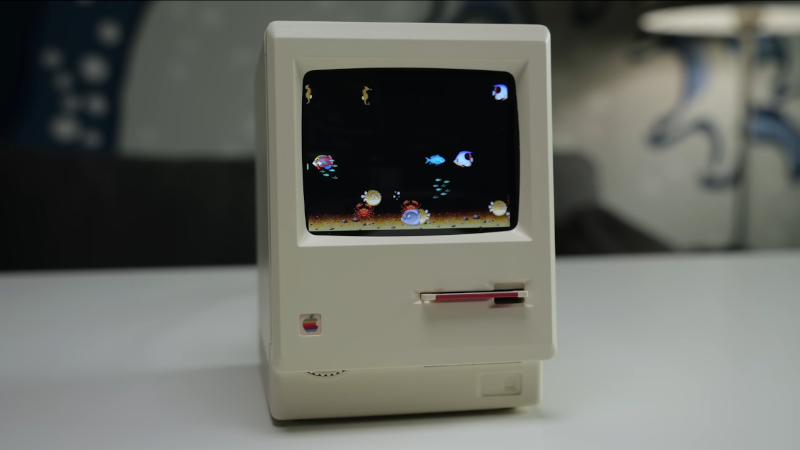 A Novelty Clock Makes The Best Tiny Mac Yet - Hackaday