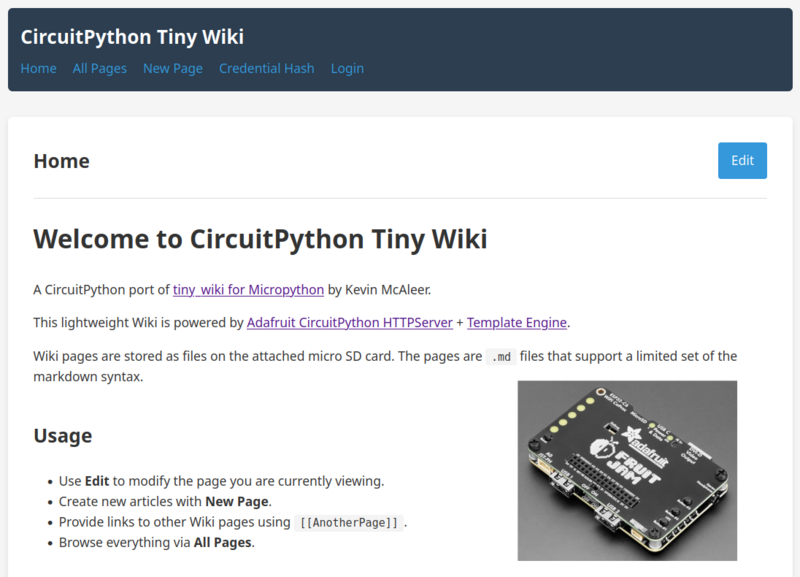 NEW LEARN GUIDE: Tiny Wiki for CircuitPython #CircuitPython #AdafruitLearningSystem @Adafruit - CircuitPython Blog