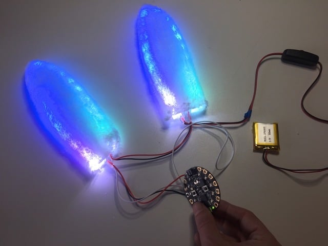 Impress Your Egg Hunters with Bunny Ears Using MakeCode #Easter #Wearable - Adafruit Blog