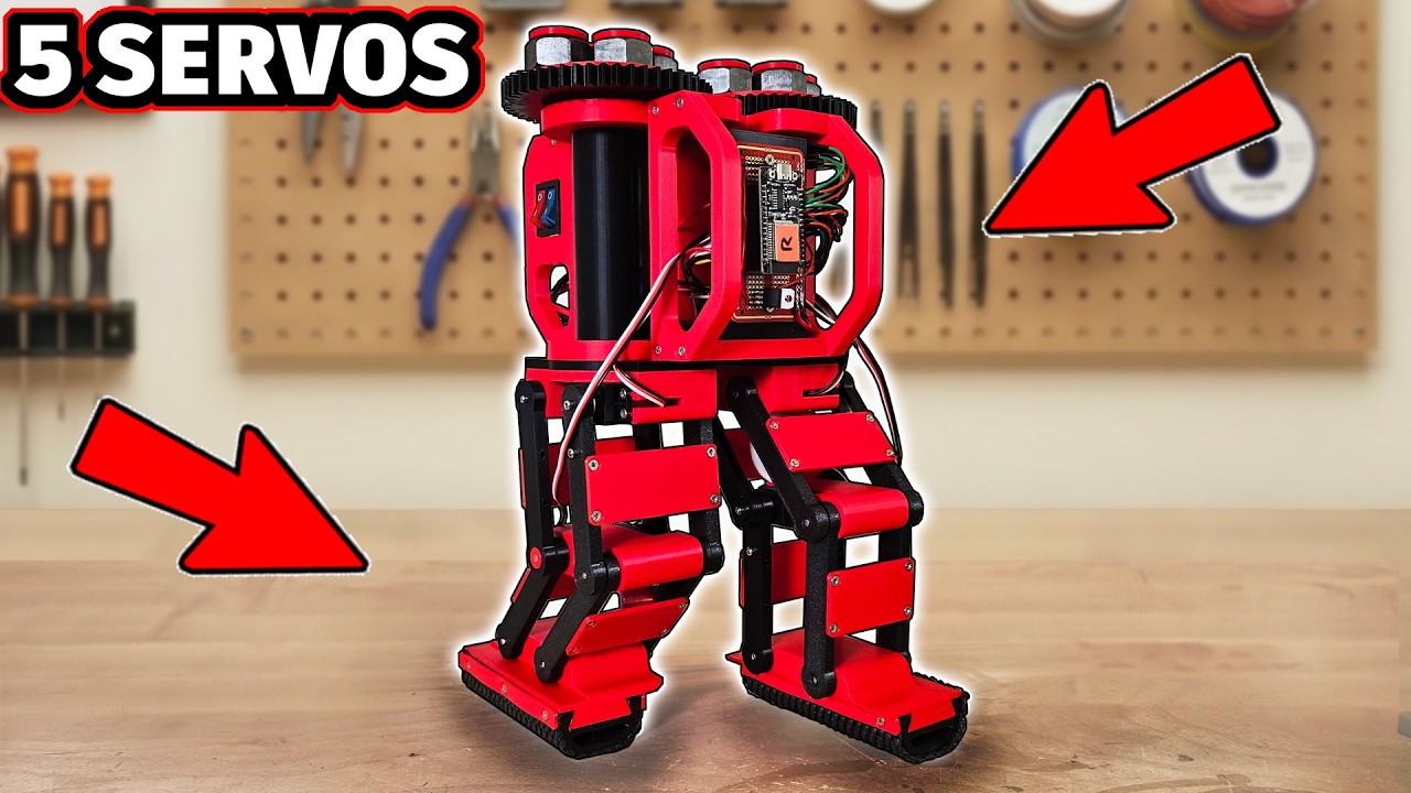 Five Servo Balancing Bipedal Robot - James Bruton