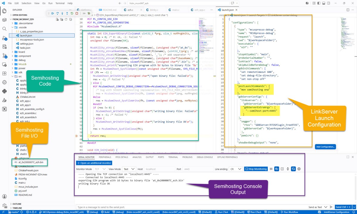 Semihosting with LinkServer in VS Code - MCU on Eclipse
