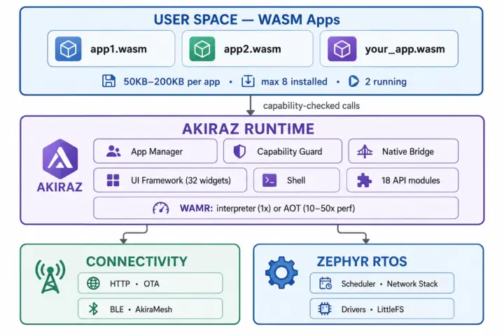 Docker for Microcontrollers? AkiraOS combines Zephyr RTOS with WebAssembly (WASM) applications - CNX Software