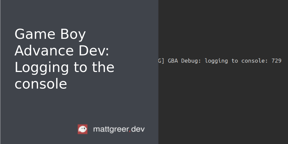 Game Boy Advance Dev: Logging to the console - Lobsters Hardware