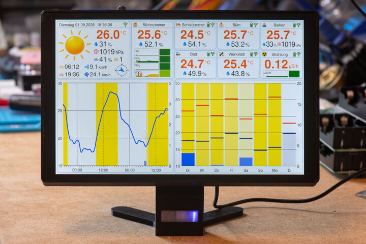 DIY ESP32-P4 weather station & air quality monitor connects to LoRa and ESP-NOW sensors, various weather APIs - CNX Software