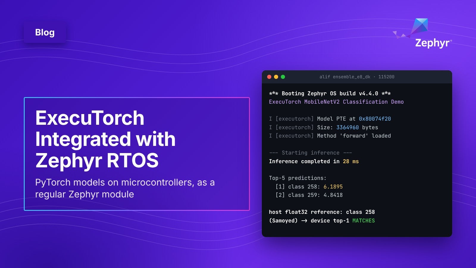 ExecuTorch Integrated with Zephyr RTOS - Zephyr Project Blog