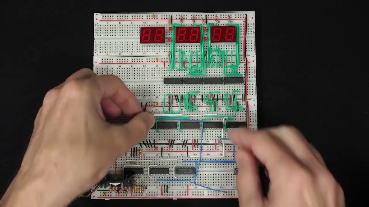 Setting the time on my breadboard clock: Breadboard clock part 5 - Ben Eater